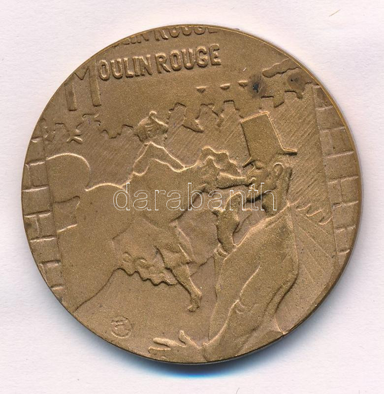 Renner Kálmán (1927-1994) 1964. 'Toulouse-Lautrec 1864-1901 / Moulin Rouge' kétoldalas bronz emlékérem (40mm) T:1- kis ph, patina - Image 2