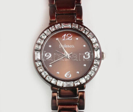 Style&co. női kvarc karóra, fém szíjjal, újszerű állapotban, eredeti díszdobozában, d: 27 mm