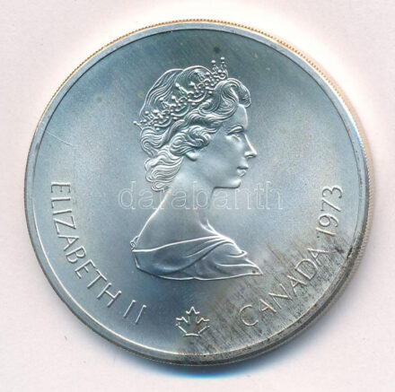 Kanada 1973. 10$ Ag 'XXI. Nyári Olimpiai Játékok Montreal 1976 / II. Erzsébet' T:BU patina Canada 1973. 10 Dollars Ag 'XXI. Olimpyad Montreal 1976 / Elizabeth II' C:BU patina Krause KM#87