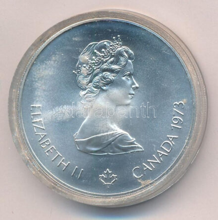 Kanada 1973. 5$ Ag 'Montreali olimpia - 'Kingston' vitorlás' T:BU Canada 1973. 5 Dollars Ag 'Montreal Olympic Games - Sailboat 'Kingston'' C:BU Krause KM#84