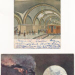 4 db RÉGI vonatos, vasúti képeslap vegyes minőségben / 4 pre-1945 railway postcards in mixed quality, trains, locomotives
