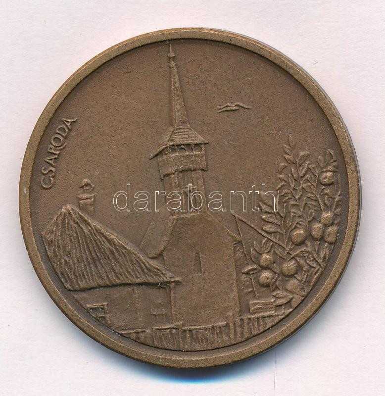 Tóth Sándor (1933-2019) DN 'Szabolcs Szatmár Megyei Idegenforgalmi Hivatal - Nyír Tourist / Csaroda' kétoldalas bronz emlékérem (40mm) T:1 kis patina