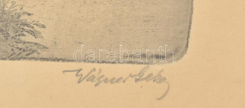 Wagner Géza (1879-1939): Strassburg. Rézkarc, papír, jelzett, üvegezett fakeretben, 20,5×16,5 cm - Image 2