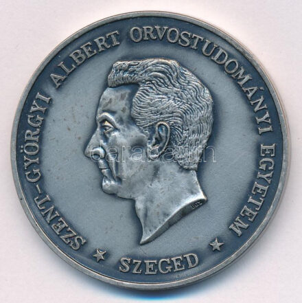 Bognár György (1944-) 1991. 'Szent-Györgyi Albert Orvostudományi Egyetem Szeged / 86. Versammlung der Anatomischen Gesellschaft (Az Anatómiai Társaság 86. gyűlése) Szeged 1991' kétoldalas, ezüstpatinázott bronz emlékérem (42,5mm) T:1-