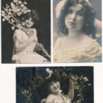 5 db RÉGI romantikus képeslap vegyes minőségben: hölgyek / 5 pre-1945 romantic postcards in mixed quality: ladies