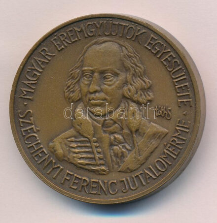Tóth Sándor (1933-2019) 1999. 'Magyar Éremgyűjtők Egyesülete - Széchenyi Ferenc Jutalomérem' bronz piedfort emlékérem (42,5mm) T:1,1- kis ph. Adamo BPa2