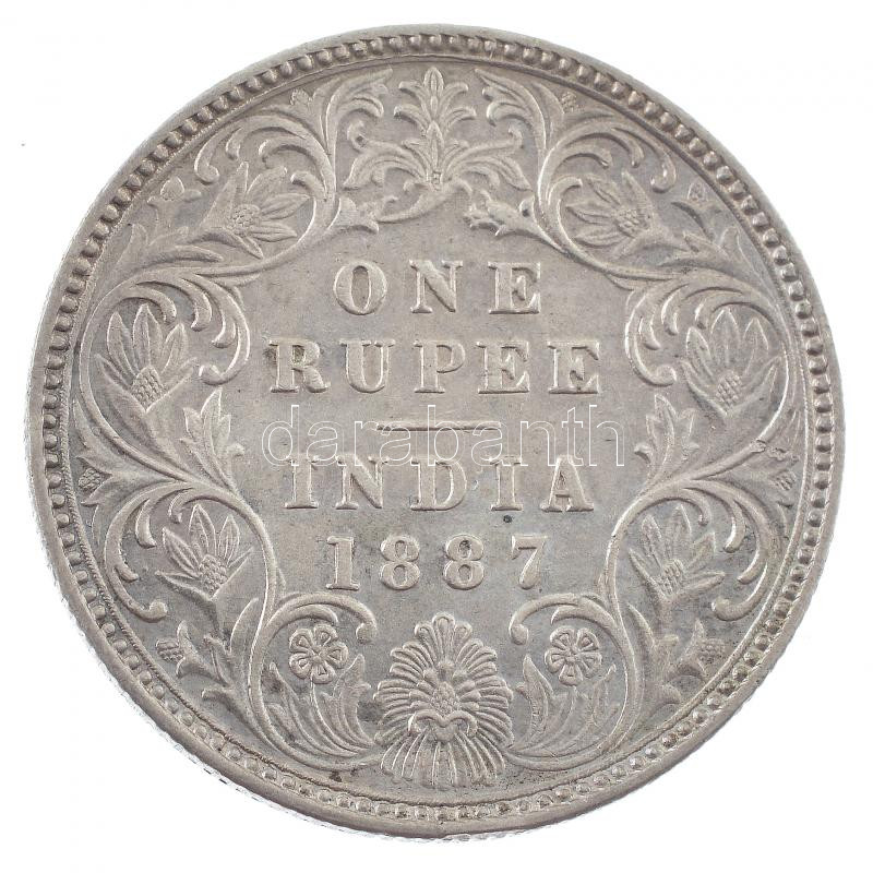 Brit-India 1887. 1R Ag 'Viktória' (11,63g) T:1- British India 1887. 1 Rupee Ag 'Victoria' (11,63g) C:AU Krause KM#492