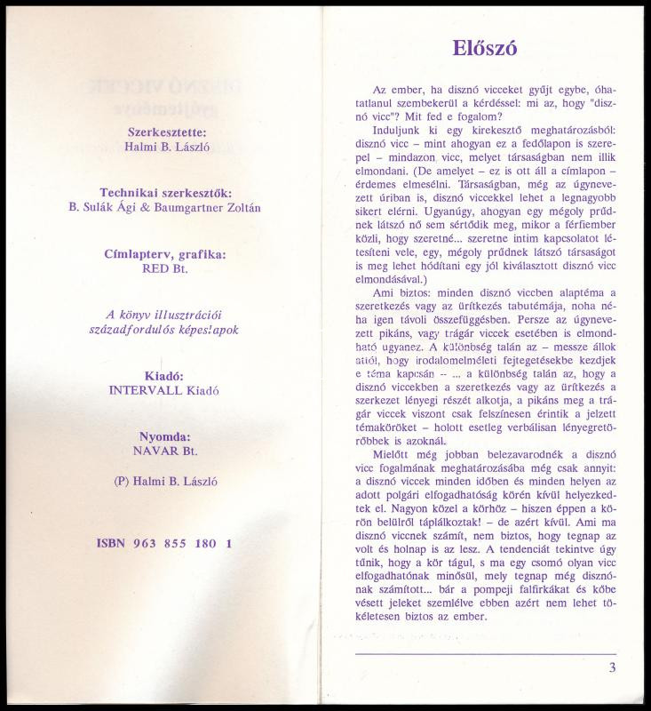 Halmi B. László: Disznó viccek gyűjteménye. H.n., é.n., Intervall Kiadó. Kiadói papírkötés. - Image 2