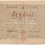 1848. 5Ft 'Kossuth bankó' barna nyomat 'YH. o. 18951' T:III fo., kis beszakadás Adamo G109A