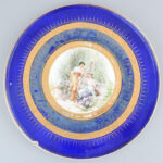 Cseh Altwien porcelán tányér, sérült, d: 30 cm
