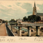 1901 Klagenfurt (Kärnten), Lendkanal / canal, bridge, church (Rb)