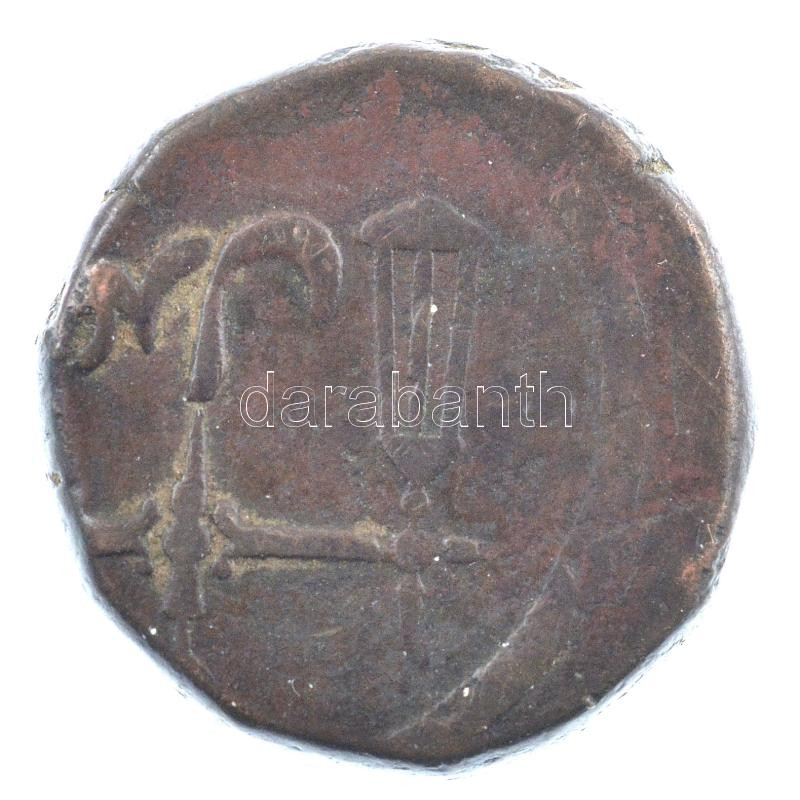 Brit-India / Bombay DN (1802-1829) 1p Cu (10,56g) T:2- ph. patina British India / Bombay ND (1802-1829) 1 Pice Cu (10,56g) C:VF edge error patina Krause KM#198