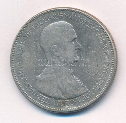1930. 5P Ag 'Horthy jobbra' T:3 karc, ph. Adamo P8