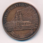 Bognár György (1944-) 1990. 'Spital am Pyhrn / Köszönet a Magyar Értékek Megőrzéséért' kétoldalas bronz emlékérem (42,5mm) T:1-,2 patina, ü.