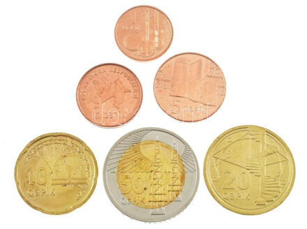 Azerbajdzsán 2021. 1q Cu-acél + 3q Cu-acél + 5q Cu-acél + 10q sárgaréz-acél + 20q sárgaréz-acél + 50q sárgaréz-acél / Al-bronz T:1,1- Azerbaijan 2021. 1 Qepik Cu-Steel + 3 Qepik Cu-Steel + 5 Qepik Cu-Steel + 10 Qepik Brass-Steel + 20