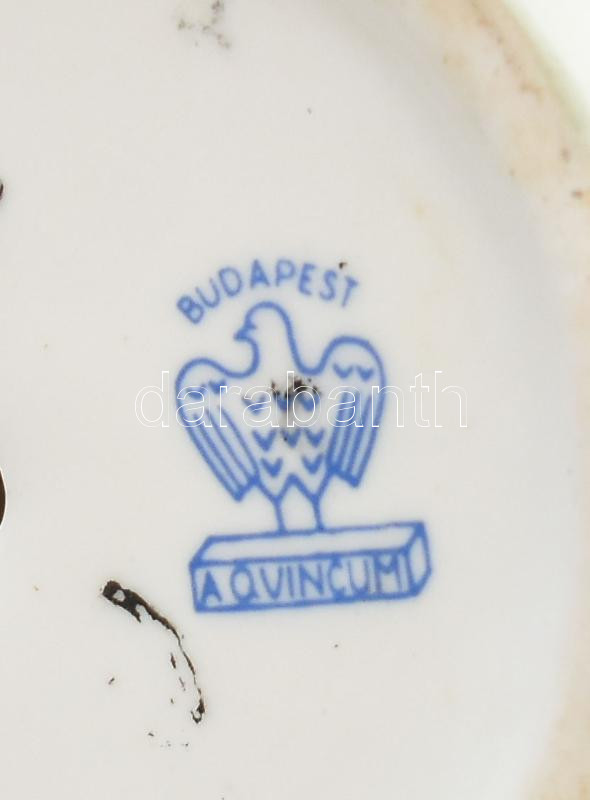 Aquincumi porcelán fésülködő akt, 2 db. Kézzel festett, jelzett, hibátlan, m: 23 cm - Image 3