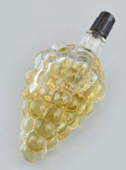 Retró orosz Riga kölni, szőlőfürt formájú üvegben, tartalommal / Vintage Russian cologne in grape-shaped bottle