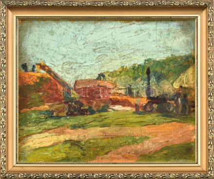 Pallavicini Ilona ( - ): Aratás. Olaj, karton. Jelzett. Kopottas jelzéssel. 22,5x27cm