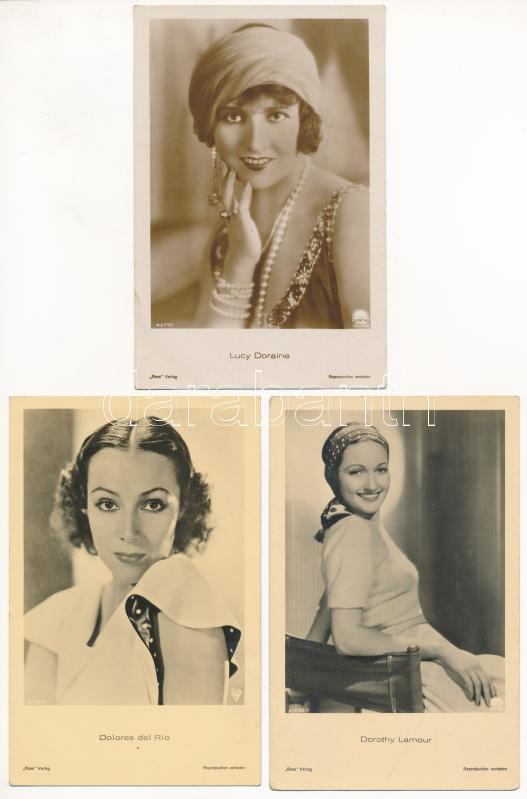 SZÍNÉSZNŐK - 6 db régi képeslap / ACTRESSES - 6 pre-1945 postcards - Image 2