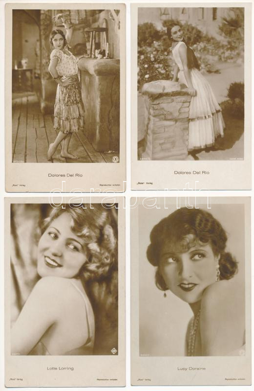 SZÍNÉSZNŐK - 8 db régi képeslap / ACTRESSES - 8 pre-1945 postcards