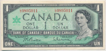 Kanada 1967. 1$ 'A Kanadai Konföderáció centenáriuma' emlékkiadás T:III szép papír Canada 1967. 1 Dollar 'Centennial of Canadian Confederation' commemorative issue C:F fine paper Krause P#84