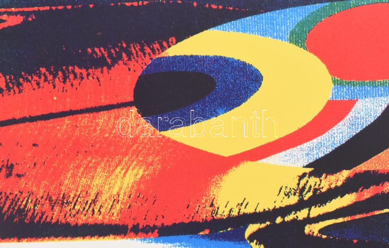 Joseph Kádár (1936-2019): Horizontális kompozíció (L'Horizontalisme), 1995. Szitanyomat, papír. Művészpéldány E.A. /6 számozással. Jelzett. 19x86 cm - Image 2