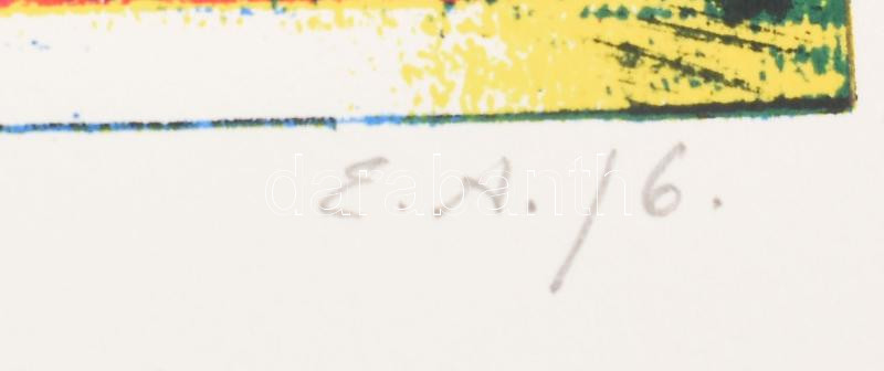 Joseph Kádár (1936-2019): Horizontális kompozíció (L'Horizontalisme), 1995. Szitanyomat, papír. Művészpéldány E.A. /6 számozással. Jelzett. 19x86 cm - Image 3