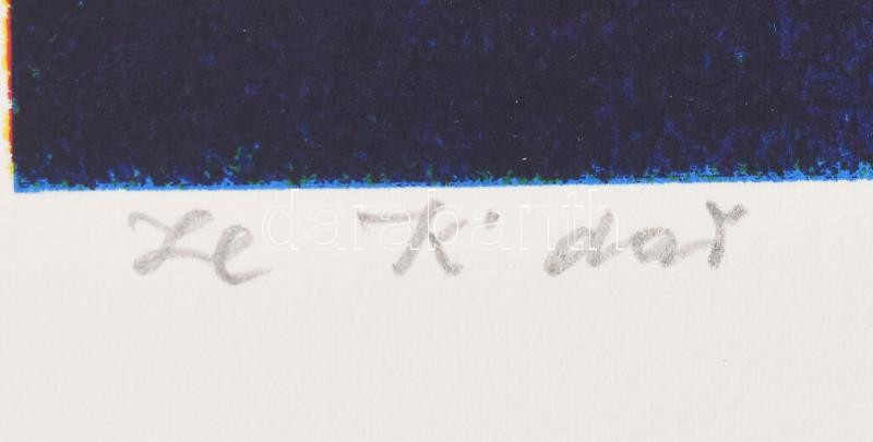 Joseph Kádár (1936-2019): Horizontális kompozíció (L'Horizontalisme), 1995. Szitanyomat, papír. Művészpéldány E.A. /6 számozással. Jelzett. 19x86 cm - Image 4