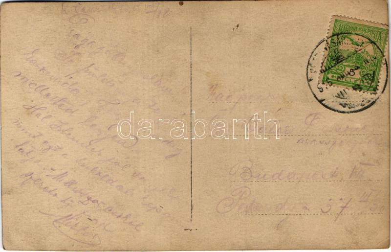 1915 Kézdivásárhely, Targu Secuiesc; Osztrák-magyar katona karddal / WWI K.u.k. military, soldier with sword. photo (EK) - Image 2