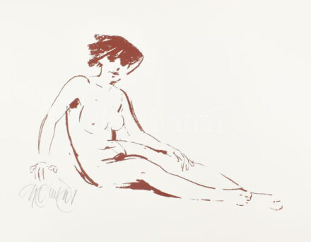 Gyémánt László (1935-): Női akt. Szitanyomat, papír, jelzett, művészpéldány E.A./Ex. jelzéssel. Lapméret: 49x65 cm / Screenprint on paper, signed, artist's proof.