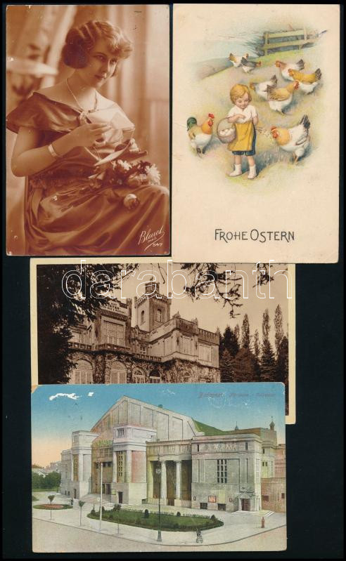 cca 1910-1930 4 db képeslap a bélyeg helyén titkos üzenettel - Image 2