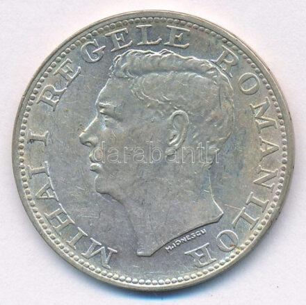 Románia 1944. 500L Ag 'I. Mihály' T:2,2- kis ph, karc Romania 1944. 500 Lei Ag 'Mihai I' C:XF,VF small edge error, scratch Krause KM#65