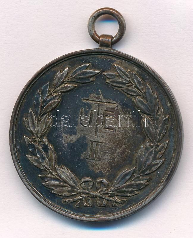 1909. 'UTE II. / Serlegdíj 1909. IV. 11-12' ezüstözött fém díjérem füllel (36mm) T:2