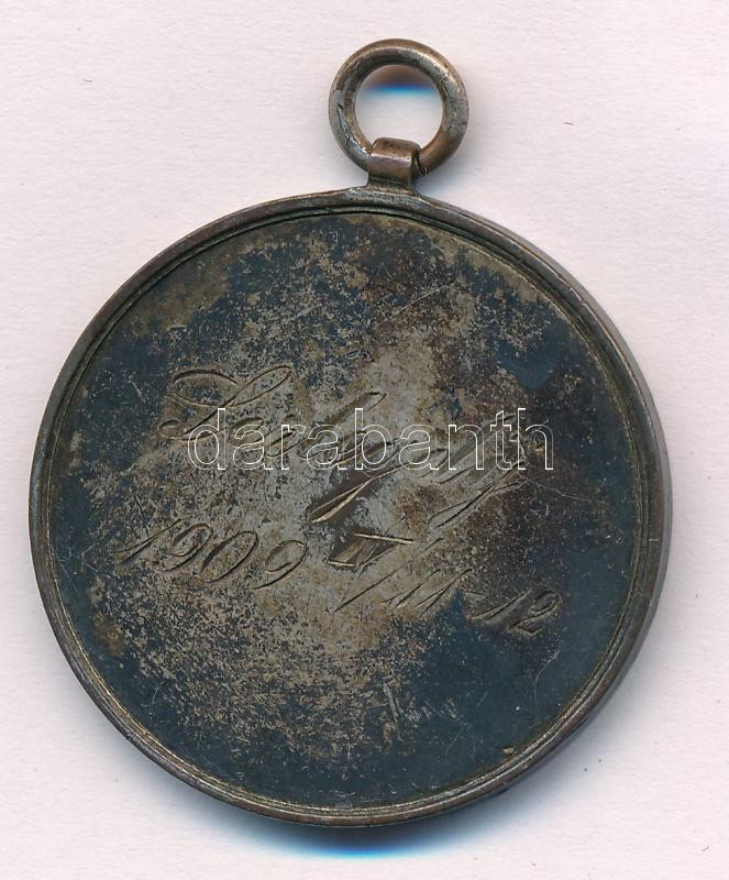 1909. 'UTE II. / Serlegdíj 1909. IV. 11-12' ezüstözött fém díjérem füllel (36mm) T:2 - Image 2