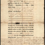 1852 Korneuburg szolgálati bizonyítvány, elbocsájtó levél vászonra kasírozva
