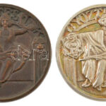 1915. 'ISTE - Győztesnek' kétoldalas, bronz és ezüstözött bronz díjérem (2xklf) Szign.: Csillag T. (46mm) T:1- patina