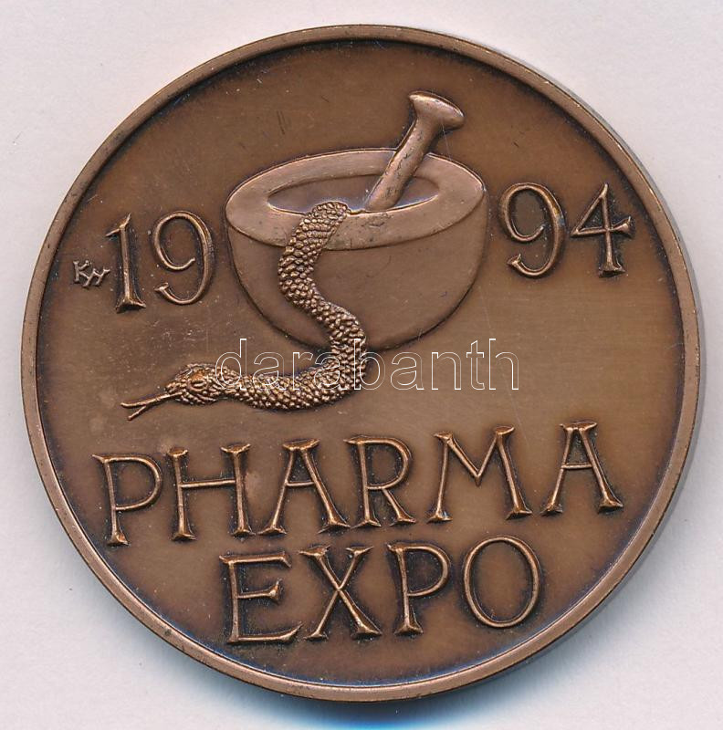Kiss György (1943-) 1994. 'PHARMA EXPO / KKF&TT' kétoldalas bronz emlékérem (42,5mm) T:1-
