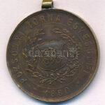 ~1900. 'Pozsonyi Torna Egylet 1880 / Épség Erős Egyetértés' kétoldalas, bronz sport díjérem füllel, 'IV. díj' gravírozással (30mm) T:1- patina - Image 2