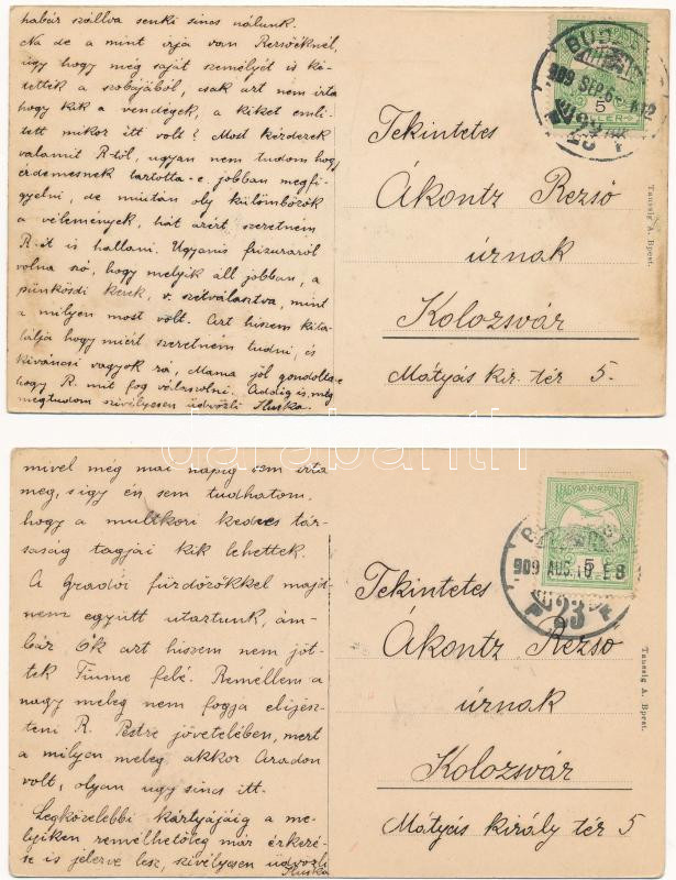 Budapest - 4 db régi város képeslap (Taussig Arthur kiadása) / 4 pre-1945 town-view postcards - Image 2