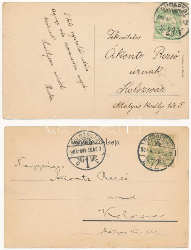 Budapest - 4 db régi város képeslap (Taussig Arthur kiadása) / 4 pre-1945 town-view postcards - Image 4
