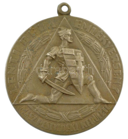 Maklári Mösler Endre (?-?) ~1930. 'Lenti Béla Emlékverseny - MASZ Pestvidéki Kerülete' fém díjérem füllel, 'Ludvig BP' gyártói jelzéssel (40mm) T:1-