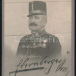 cca 1910 Cs. és Kir. katonatiszt aláírt portréfotója, (Freiherr von Berger?), keményhátú fotó, Székesfehérvár, Fekete Zoltán, 10x6 cm