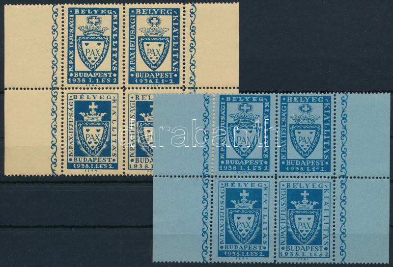 1938 PAX 2 klf levélzáró négyestömb