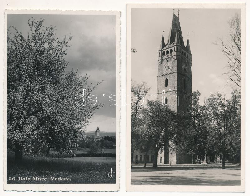 Nagybánya, Baia Mare; - 4 db RÉGI város képeslap / 4 pre-1945 town-view postcards