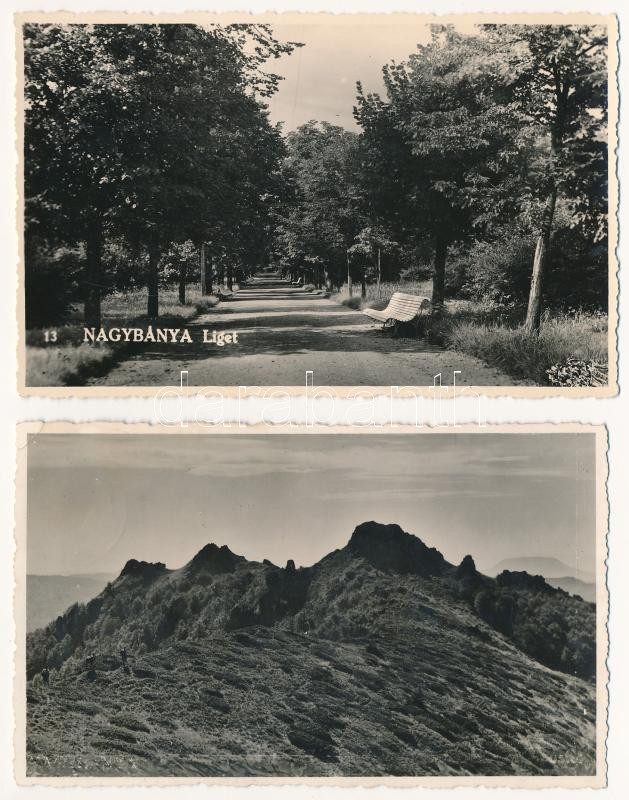 Nagybánya, Baia Mare; - 4 db RÉGI város képeslap / 4 pre-1945 town-view postcards - Image 2
