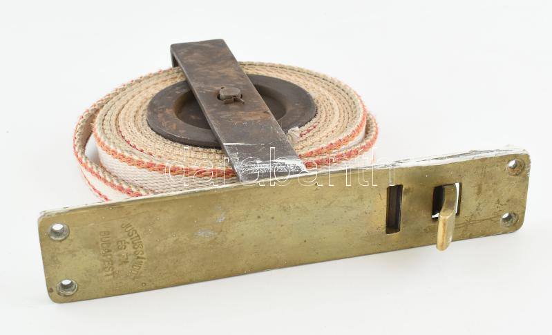 Justus Sándor és fia (redőnygyáros) redőnyhúzó szerelék, jelzett 1940 körül 20x20 cm - Image 2