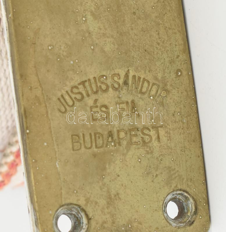 Justus Sándor és fia (redőnygyáros) redőnyhúzó szerelék, jelzett 1940 körül 20x20 cm - Image 3