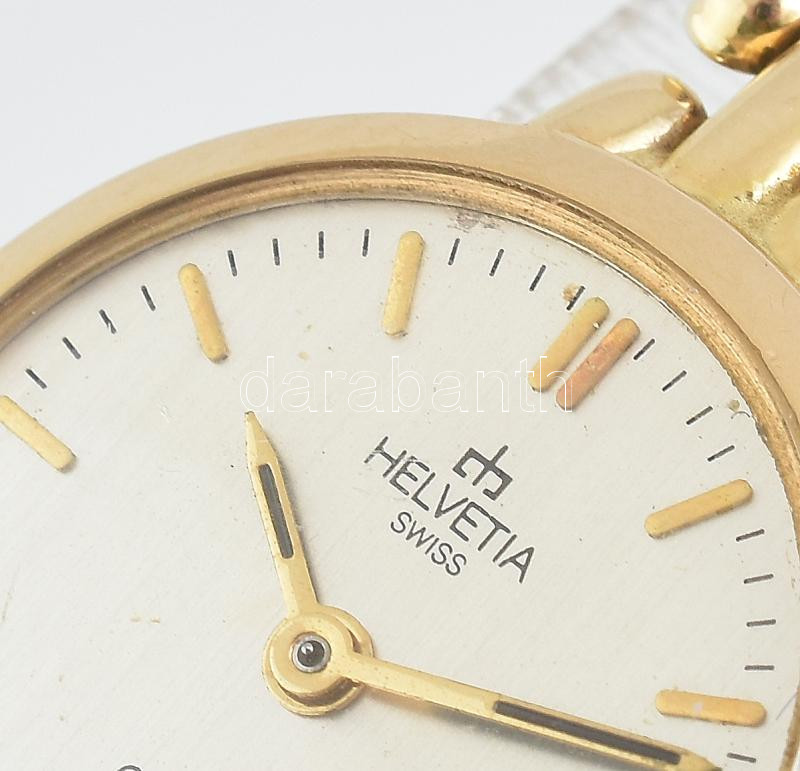 Arany (Au/14k) Helvetia női quartz karóra, működik, jelzett, d:24mm bruttó: 22,69g - Image 3