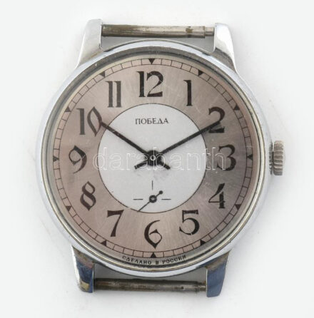 Pobeda kézi felhúzós karóra szép számlappal. Jól működik d: 37 mm