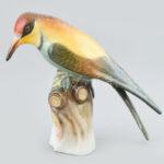 Herendi Zöld Küllő, kézzel festett porcelán, jelzett, hibátlan, m: 15 cm